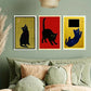 3pcs Red, Golden and Yellow, Aesthetic Animal Metal Print Ready to Hang Art