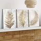 3pcs Classic Modern Vintage Leaf Brown Leaves Wall Art Set Canvas Framed 40x60cm - High Quality Print 100% Australian Made Wall Canvas Ready to Hang