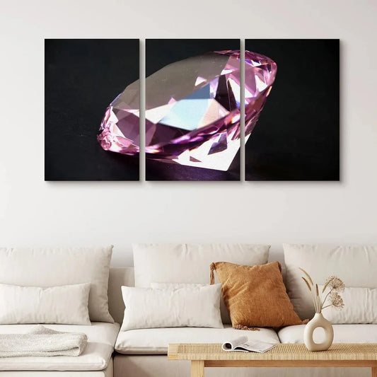 3pcs Chic Colorful Pink Geometric Fashion Metal Print Ready to Hang Art