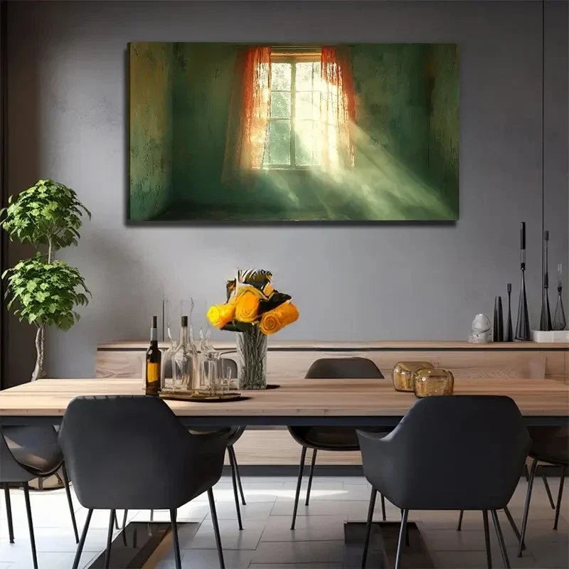 Sunlight On The Window Wall Art Canvas Office Home Room Framed 120x60cm