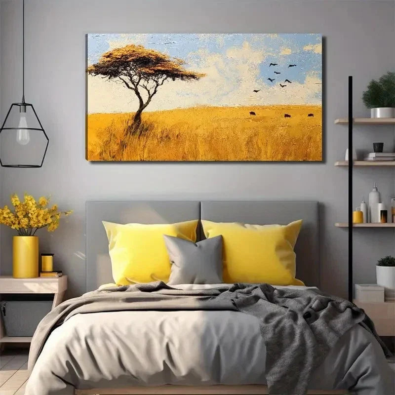 Bohemian African Perfect Wall Art Canvas Office Home Room Framed 80x45cm