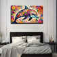 Flower Patterns A Dolphin Wall Art Canvas Office Home Room Framed 120x60cm