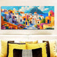 3pcs  Greek island style town  Wall Art Set Canvas Framed 40x60cm - High Quality Print 100% Australian Made Wall Canvas Ready to Hang
