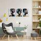3pcs  Beautiful Portraits with Floral Butterfly Metal Print Ready to Hang Art