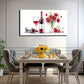 Two Wine Bottles & Glass Red Wall Art Canvas Office Home Room Framed 120x60cm