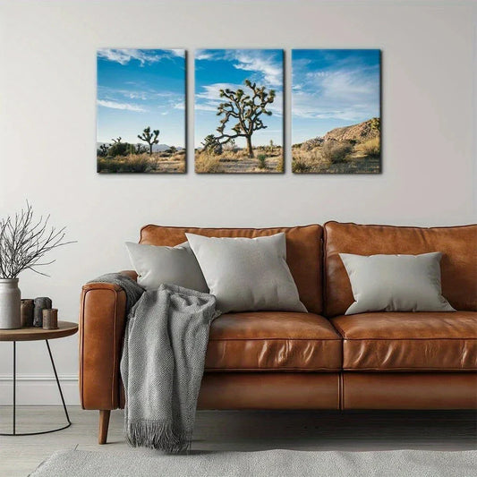 3pcs Trees in Wilderness Nature Colorful Metal Print Ready to Hang Art