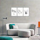 3pcs Heart Pattern Is a Poster in Black White Metal Print Ready to Hang Art