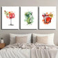 3pcs Mojito Cocktail Bar Watercolor Style Metal Print Ready to Hang Art