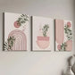 3pcs Geometric Line Art Featuring Natural Wall Art Set Canvas Framed 40x60cm - High Quality Print 100% Australian Made Wall Canvas Ready to Hang