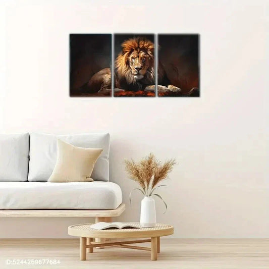 3pcs Animal Portrait Art Poster Vintage Poster Metal Print Ready to Hang Art