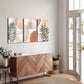 3pcs Warm Neutral Tones Abstract Shapes  Wall Art Set Canvas Framed 40x60cm - High Quality Print 100% Australian Made Wall Canvas Ready to Hang