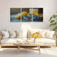 3pcs Vibrant Blue Crab Design Metal Print Ready to Hang Art