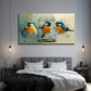Fat Birds Yellow Suitable Wall Art Canvas Office Home Room Framed 80x45cm