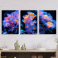 3pcs  Colorful coral reefs bloom with various flower  Metal Print Ready to Hang Art