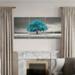 3pcs Surreal Blue Leaves Painting Metal Print Ready to Hang Art