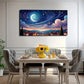 Romantic Starry Night Sky White Wall Art Canvas Office Home Room Framed 120x60cm