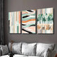 3pcs Modern Colorful Striped Green & Pink Wall Art Set Canvas Framed 40x60cm - High Quality Print 100% Australian Made Wall Canvas Ready to Hang