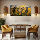 4 Horses in Sunflower Field Wall Art Canvas Office Home Room Framed 120x60cm