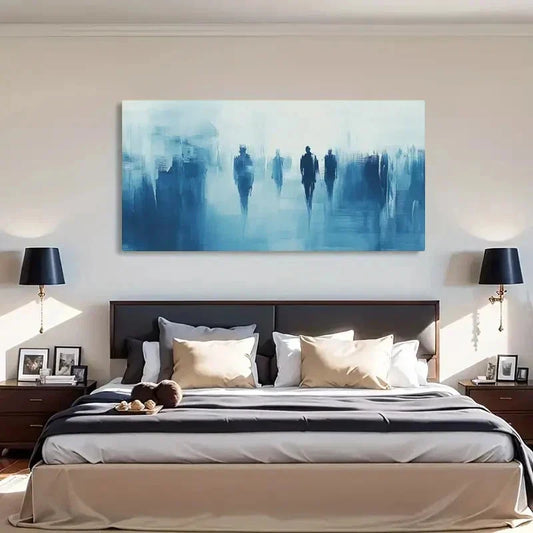 Foggy Silhouette Blurred Wall Art Canvas Office Home Room Framed 120x60cm