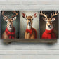3pcs Christmas Wall Art Print Oil Painting Style Metal Print Ready to Hang Art
