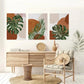 3pcs Geometric Neutral Green Brown Beige Metal Print Ready to Hang Art