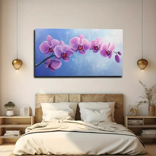 Blue Tone Background Lavender Wall Art Canvas Office Home Room Framed 120x60cm