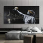 Stylish Woman Holding Golden Wall Art Canvas Office Home Room Framed 120x60cm