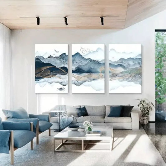 3pcs Abstract Watercolor Canvas Framed 40x60cm - High Quality Print 100% Australian Made Wall Canvas Ready to Hang