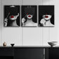 3pcs A Woman in Red Lipstick Darkness Perfect Wall Art Set Canvas Framed 40x60cm - High Quality Print 100% Australian Made Wall Canvas Ready to Hang