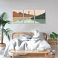 3pcs  Abstract Sun Mountain Forest Lake  Metal Print Ready to Hang Art