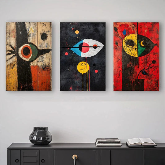 3pcs Modern Geometric Shapes Luxury Metal Print Ready to Hang Art