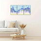 3pcs Sika deer, Golden Trees, Landscape Metal Print Ready to Hang Art