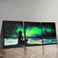 3pcs Vibrant Northern Lights Seascape Wall Art Set Canvas Framed 40x60cm - High Quality Print 100% Australian Made Wall Canvas Ready to Hang