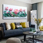 Pink Water Lilies Light Blue Wall Art Canvas Office Home Room Framed 120x60cm