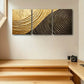 3pcs Luxurious Soft Curve Design Metal Print Ready to Hang Art