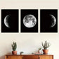 3pcs Minimalist Wind Moon Rotation Process  Wall Art Set Canvas Framed 40x60cm - High Quality Print 100% Australian Made Wall Canvas Ready to Hang