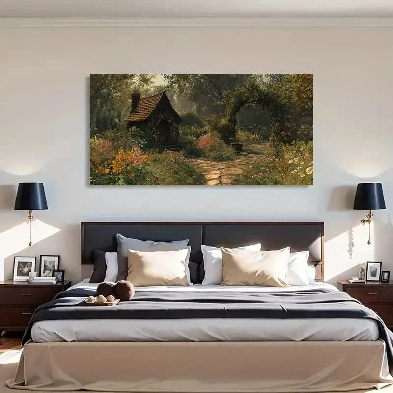Stone Path And Arched Porch Wall Art Canvas Office Home Room Framed 120x60cm