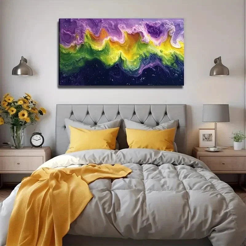 Abstract Ocean Wave Wall Art Canvas Office Home Room Framed 120x60cm