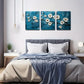3pcs White Floral Watercolor Canvas Art Metal Print Ready to Hang Art