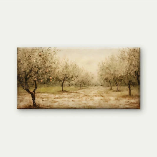 Vintage Peach Orchard Landscape Wall Art Canvas Office Home Room Framed 80x45cm