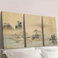 3pcs Ukiyo-e vintage Japanese landscape  Wall Art Set Canvas Framed 40x60cm - High Quality Print 100% Australian Made Wall Canvas Ready to Hang