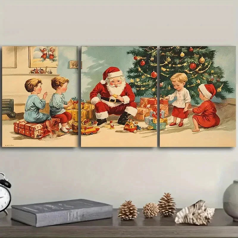 3pcs Merry Christmas breath Wall Art Set Canvas Framed 40x60cm - High Quality Print 100% Australian Made Wall Canvas Ready to Hang
