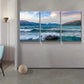 3pcs Turquoise Lake and Mountain Picture Metal Print Ready to Hang Art