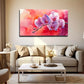 Blooming Flowers On Black Brown Wall Art Canvas Office Home Room Framed 120x60cm