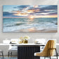 Ocean Sunset Sky Seascape Wall Art wall canvas office home room framed 80x45cm