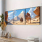 3pcs Camel Train Theme Pyramids Nature   Wall Art Set Canvas Framed 40x60cm - High Quality Print 100% Australian Made Wall Canvas Ready to Hang