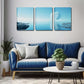 3pcs The Moon On The Water Wall Art Set Canvas Framed 40x60cm - High Quality Print 100% Australian Made Wall Canvas Ready to Hang