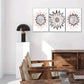 3pcs Divergent Pattern Flowers Minimalist Style Metal Print Ready to Hang Art