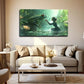 Girl Frog Vibrant Fantasy Wall Art Canvas Office Home Room Framed 80x45cm