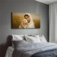 Serene Woman Lamb Nature Scene Wall Art Canvas Office Home Room Framed 120x60cm